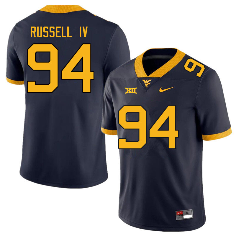 NCAA Men's Hammond Russell IV West Virginia Mountaineers Navy #94 Nike Stitched Football College Authentic Jersey XD23Y27PT